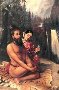 Raja Ravi Varma Vishwamitra and Menaka Germany oil painting artist
